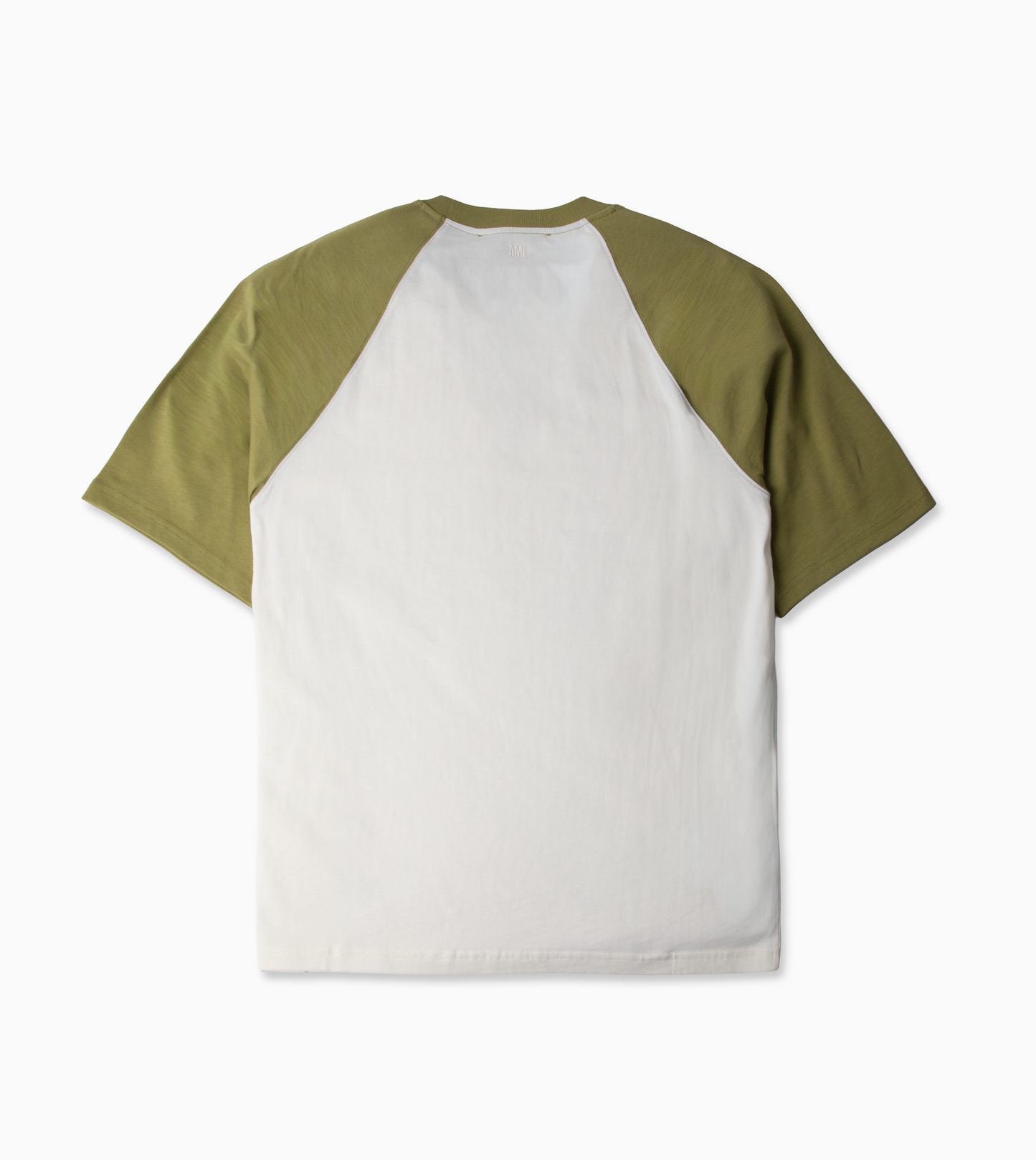 AMI PARIS Boxy Fit Bicolor T-Shirt White Matcha