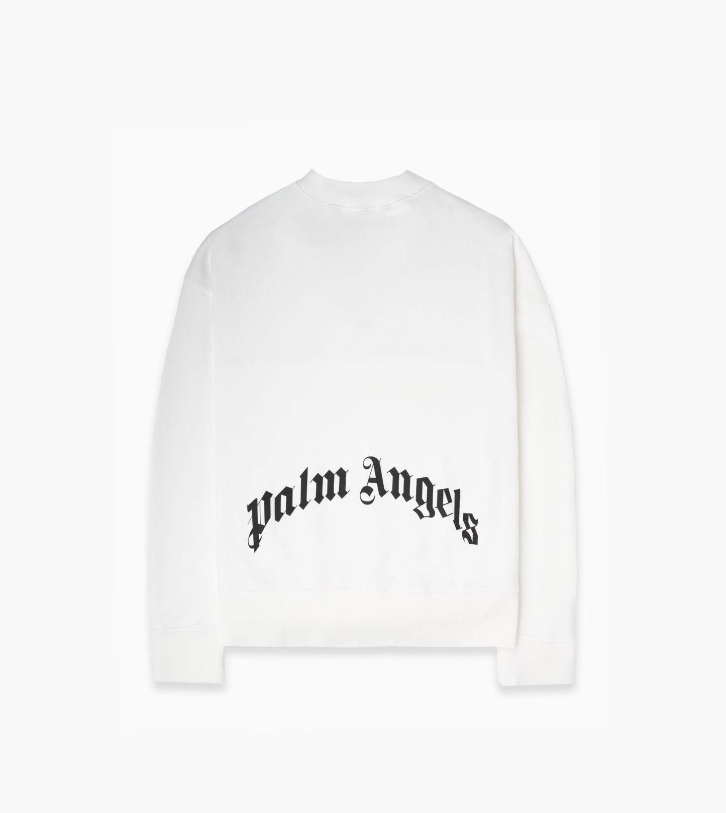 PALM ANGELS Back Curved Logo Crew Off White