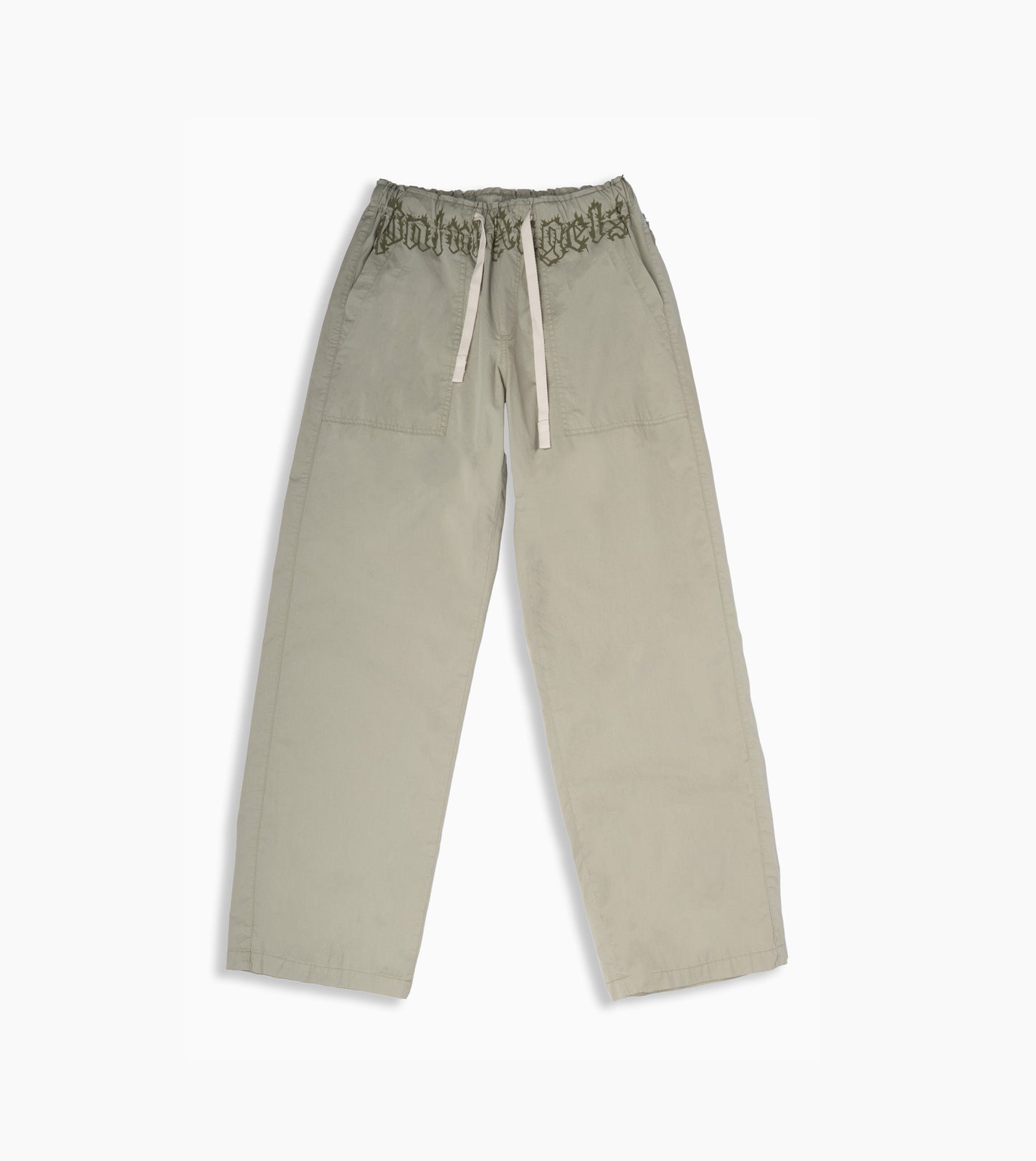 PALM ANGELS Waist Logo Loose Pants Beige