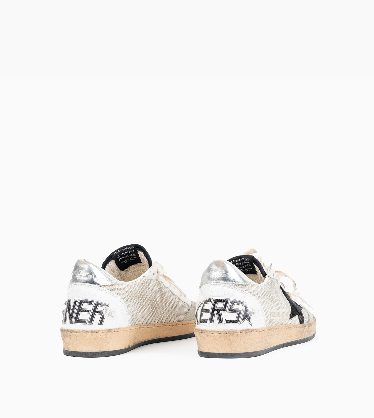 GOLDEN GOOSE BallStar Net Upper Suede Light Silver/Black/White