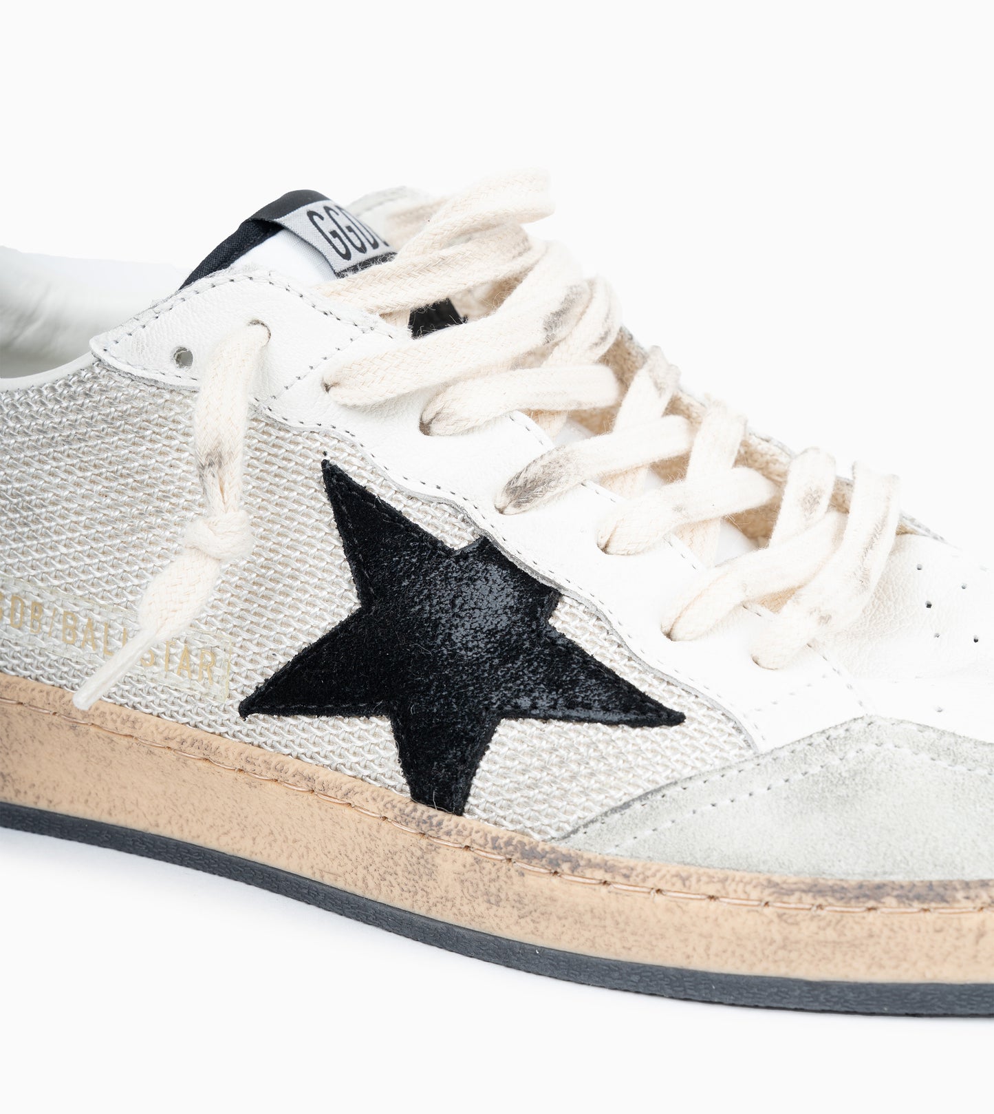 GOLDEN GOOSE BallStar Net Upper Suede Light Silver/Black/White