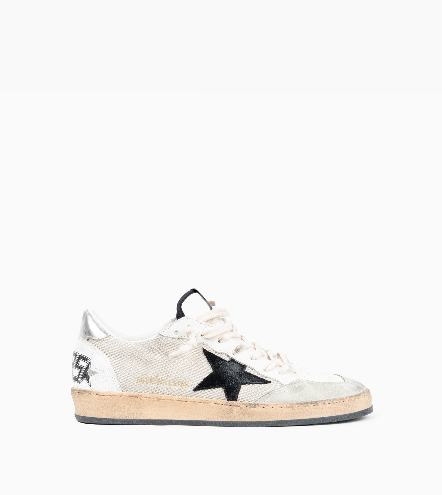 GOLDEN GOOSE BallStar Net Upper Suede Light Silver/Black/White