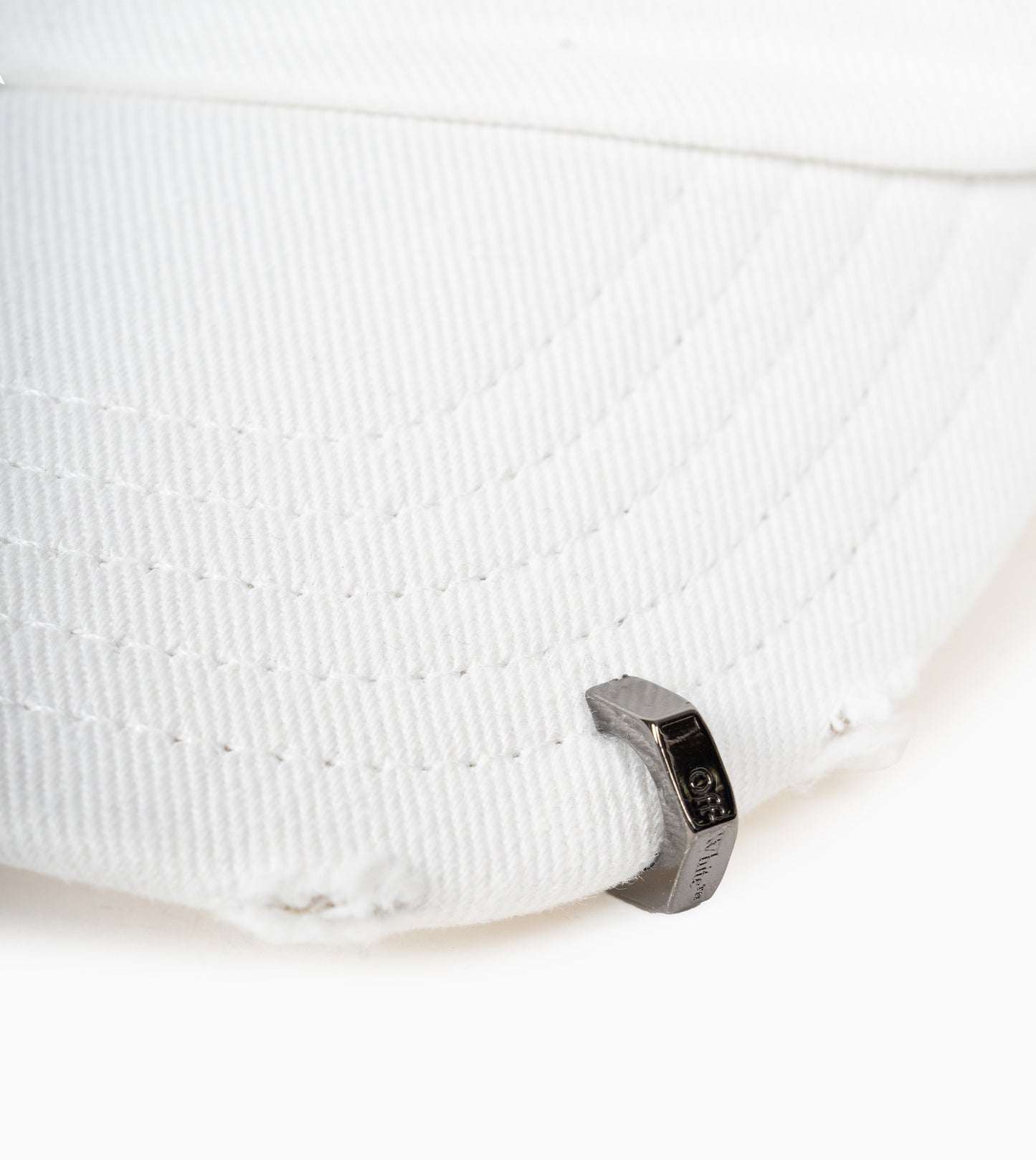 OFF-WHITE Distressed Denim Baseball Cap White Beige