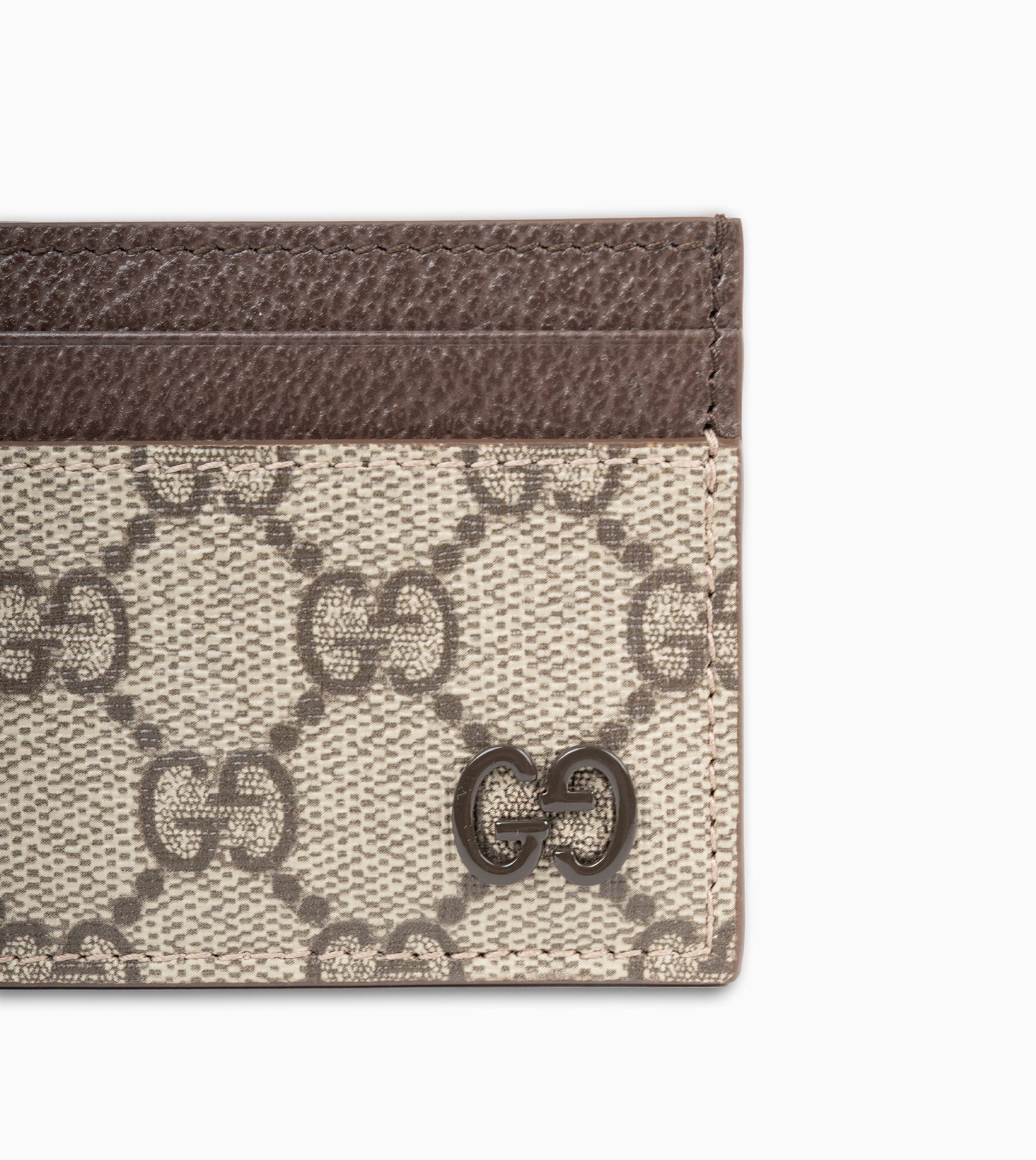 GUCCI Two-tone card holder with GG Beige