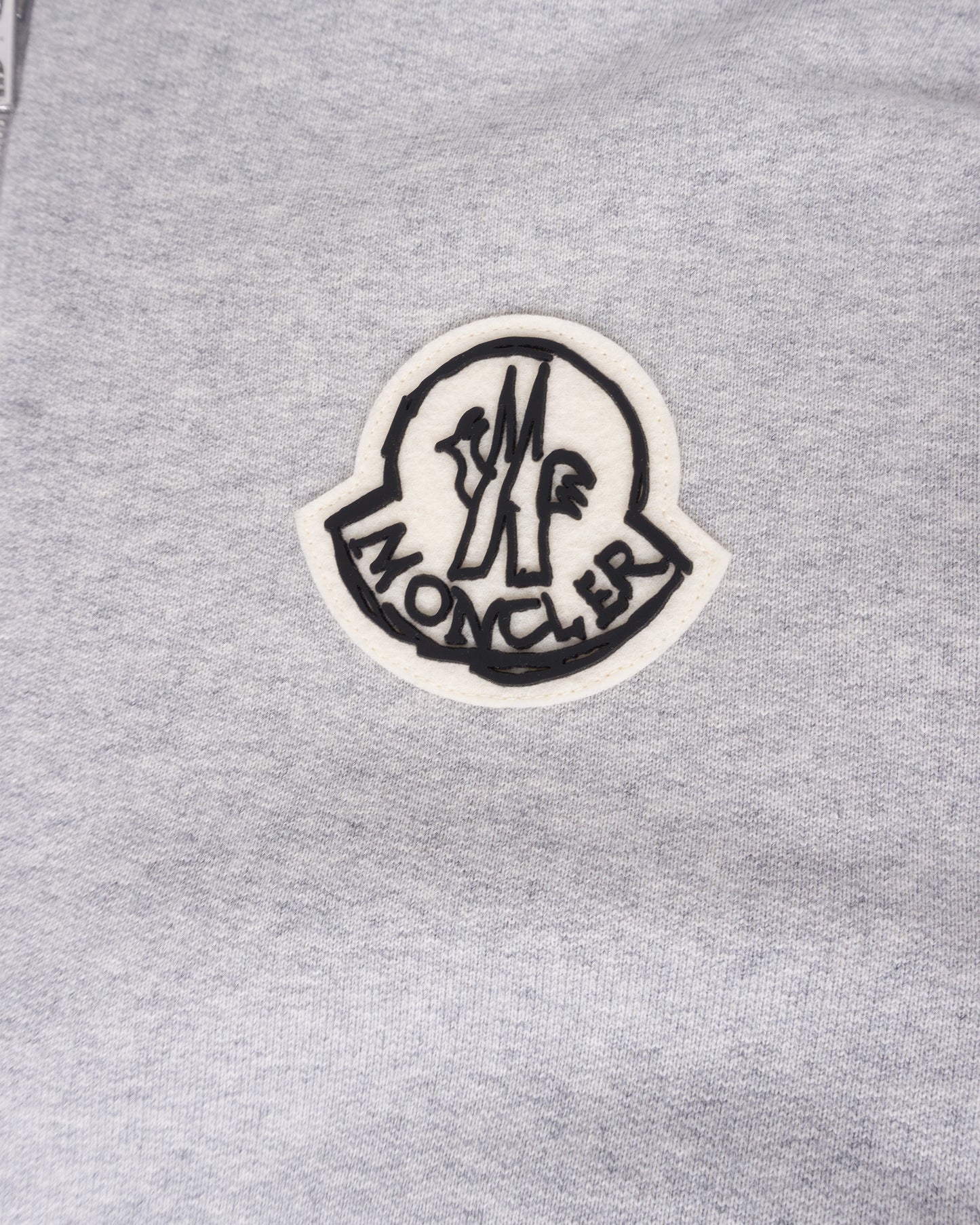 MONCLER Cotton hoodie with zipper and sketch effect logo
