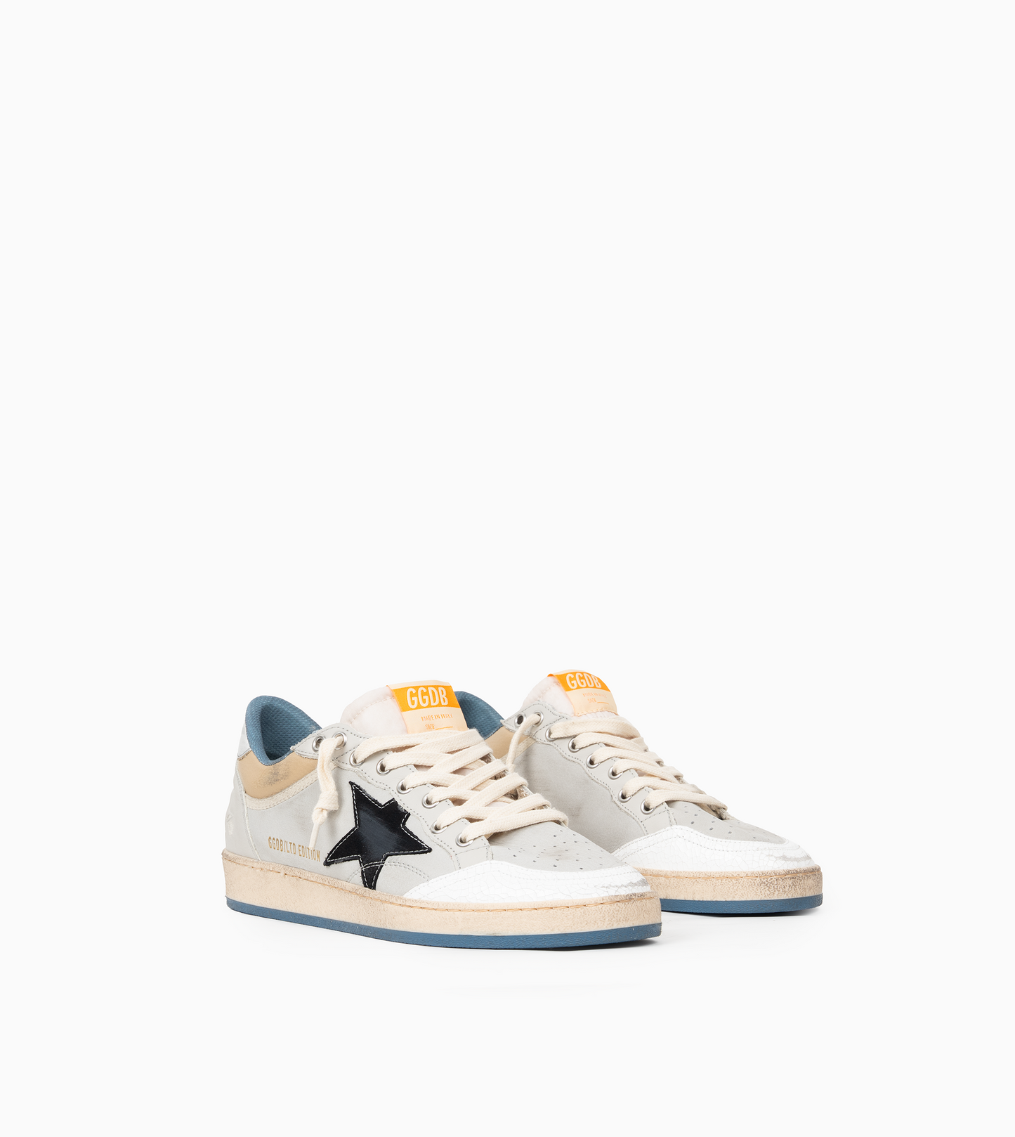 GOLDEN GOOSE Ballstar Nabuk and Nylon Upper Crack Leather