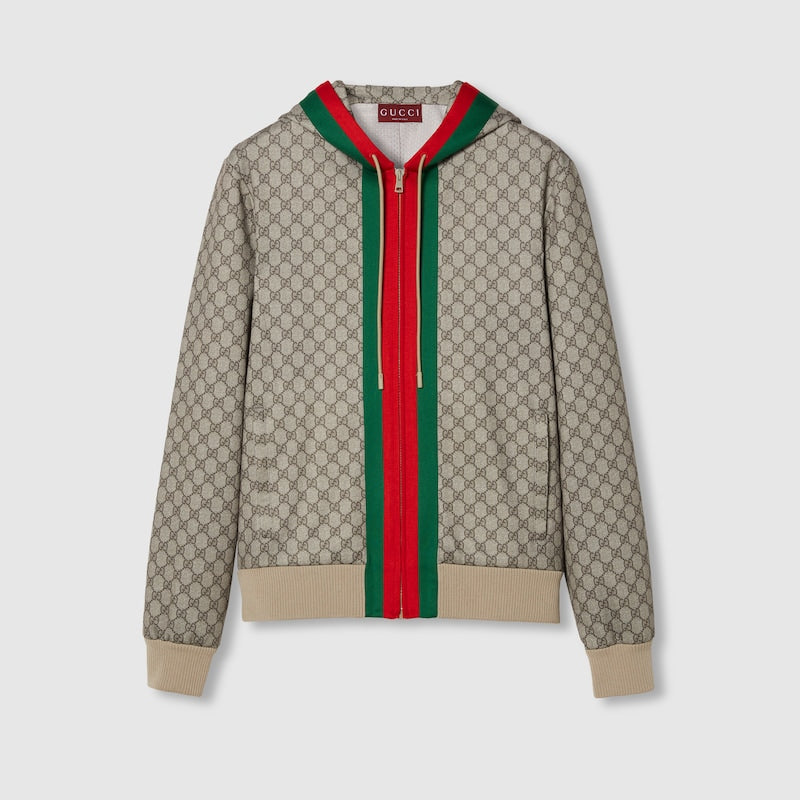 Chaqueta técnica Gucci con cremallera y tribanda Web