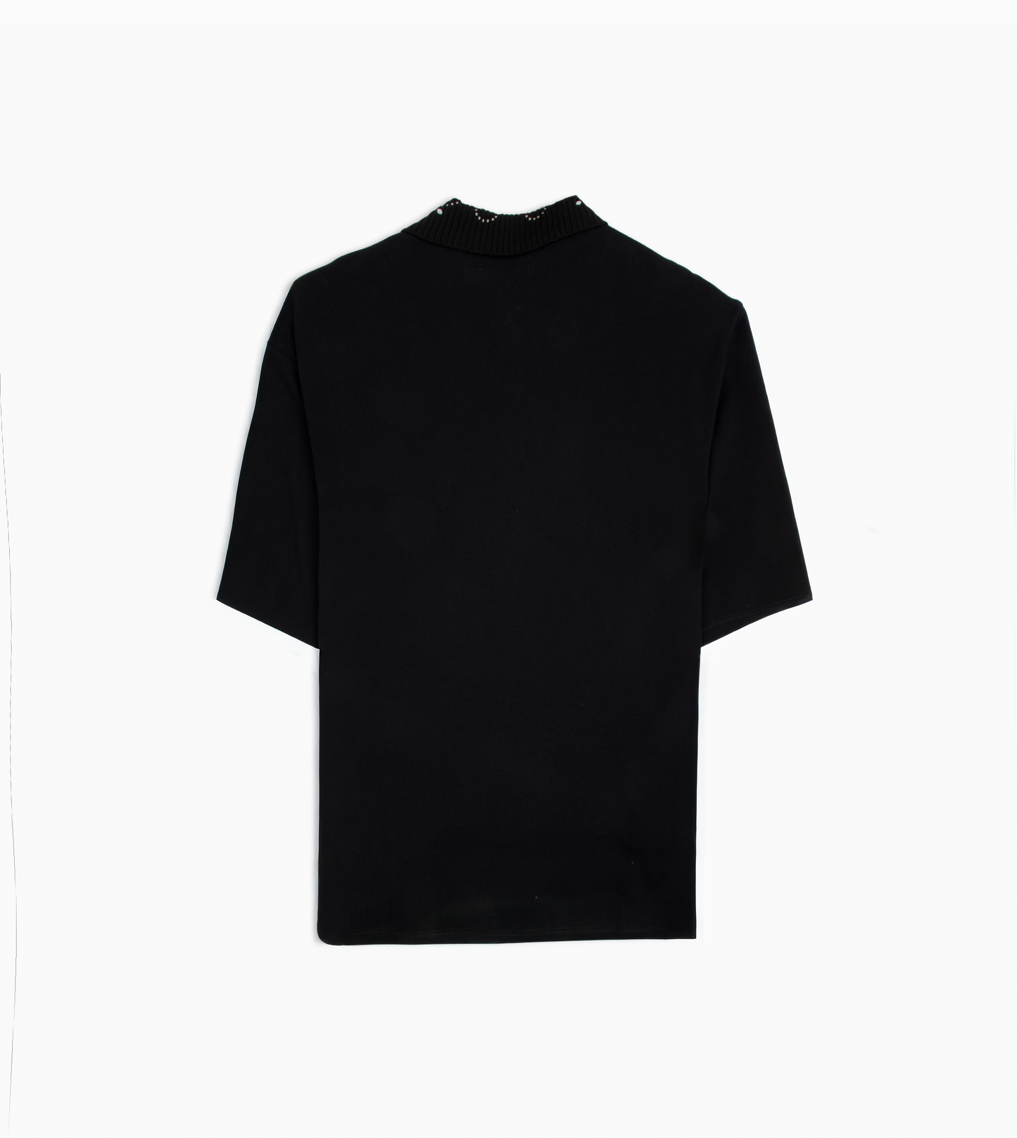 AMIRI Stud Collar Oversized Polo Black