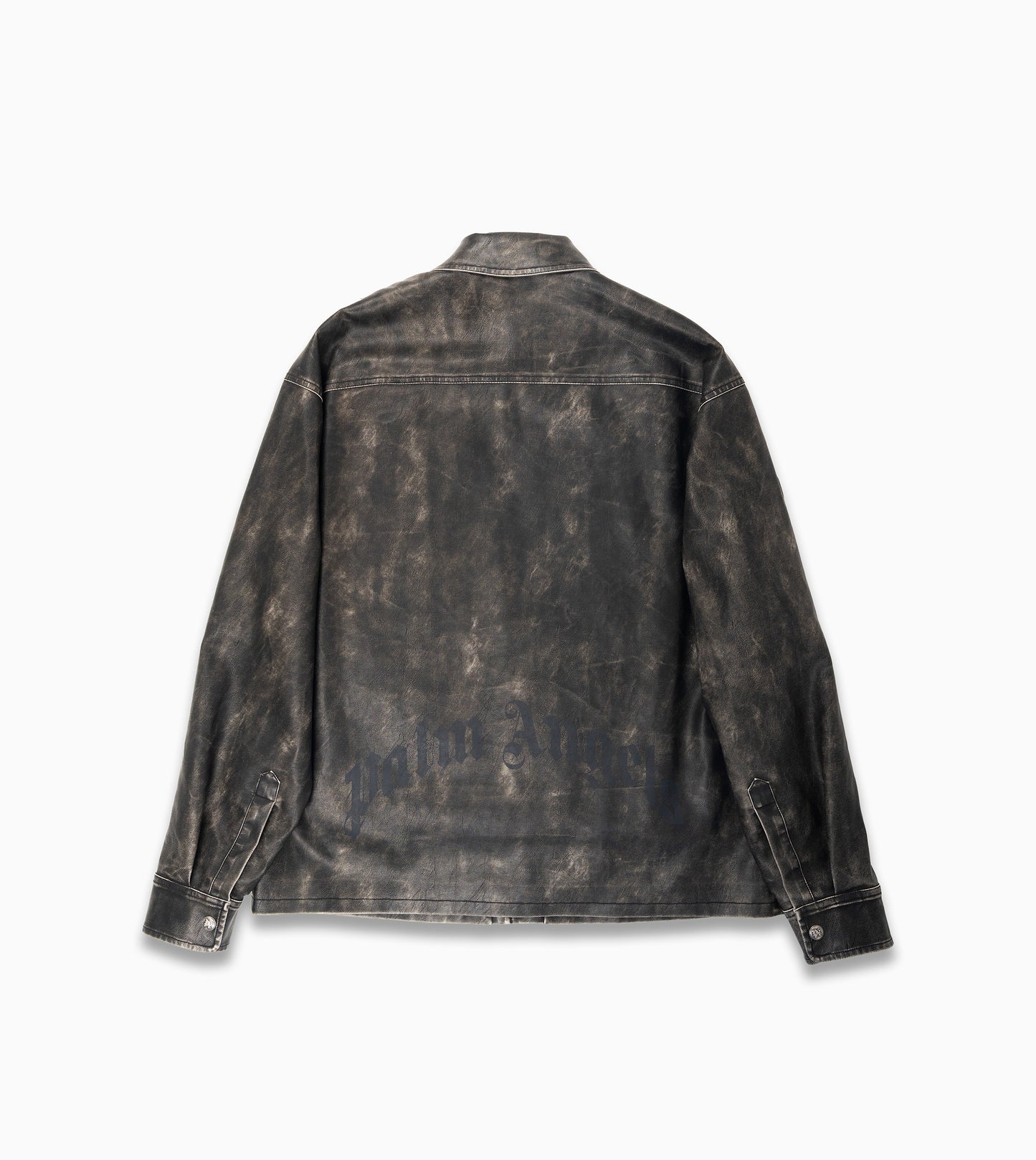 PALM ANGELS Curved Logo Coated Overshirt