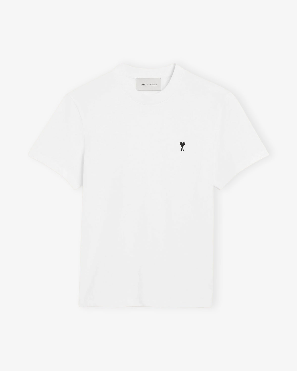 AMI PARIS Tshirt with Contrasted Ami de Coeur Blanc