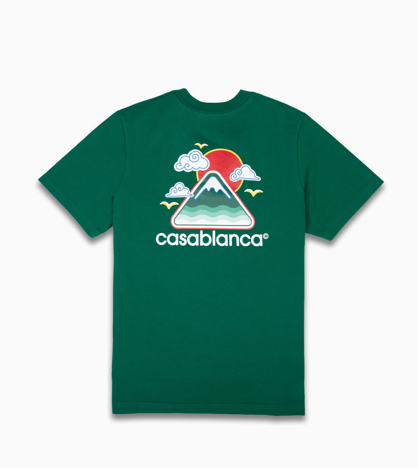 CASABLANCA Montagne Ondulée Screen Printed T-shirt Green