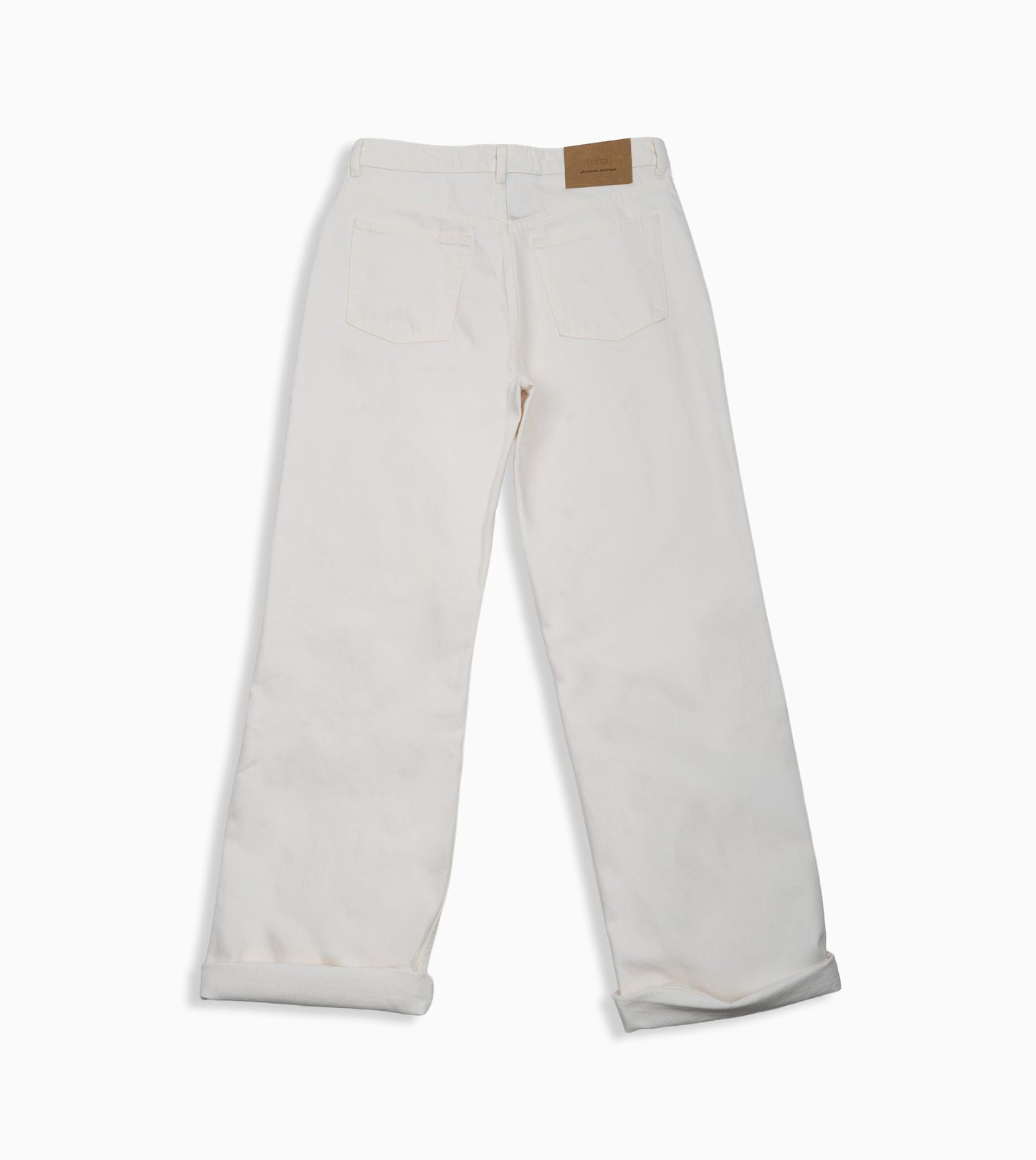 Jeans AMI Paris corte amplio en color blanco para hombre