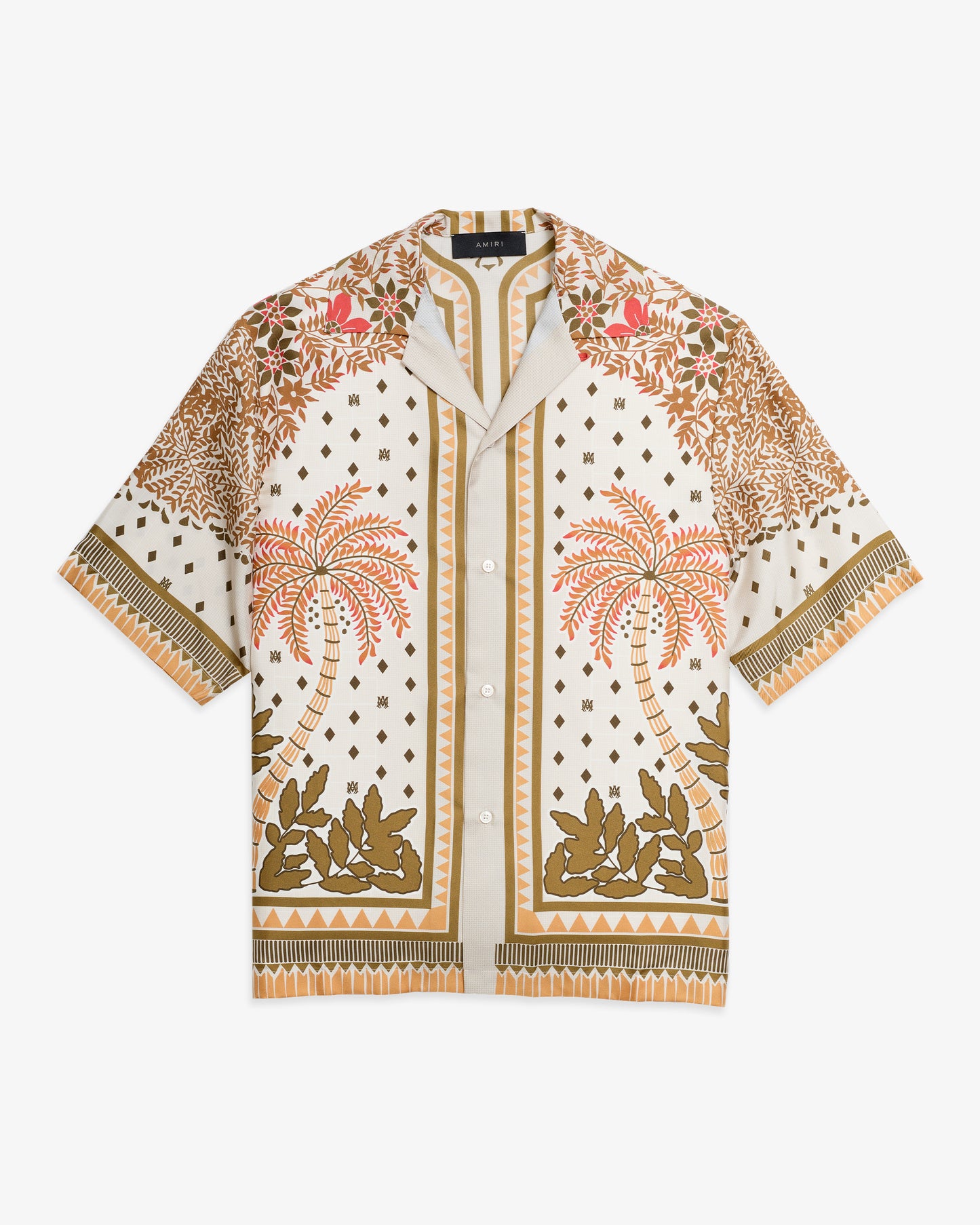 AMIRI Palm Tree Bowling Silk Shirt