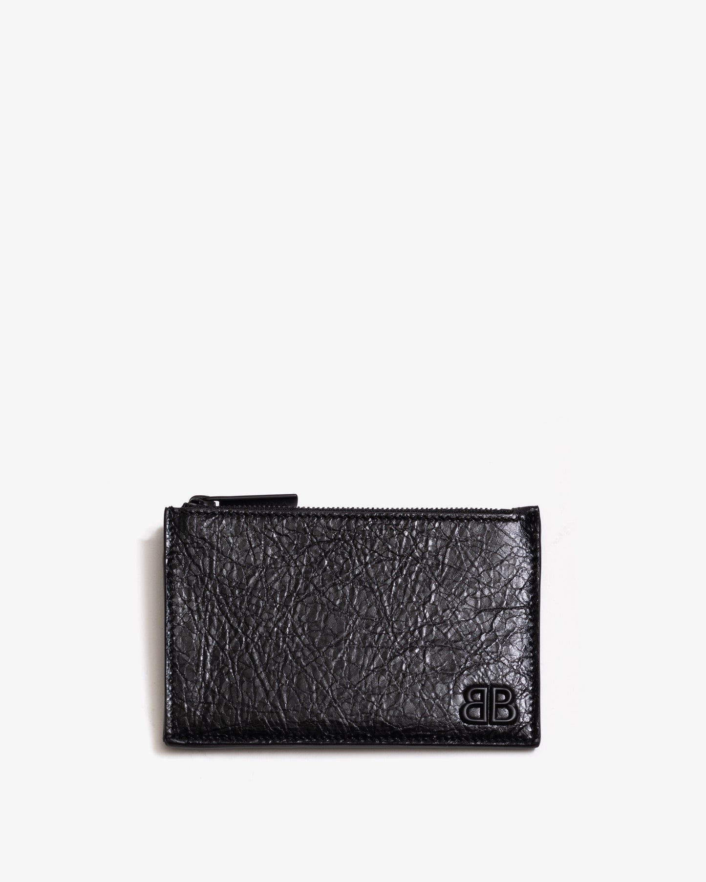 BALENCIAGA Monaco Crinkled-Leather Cardholder