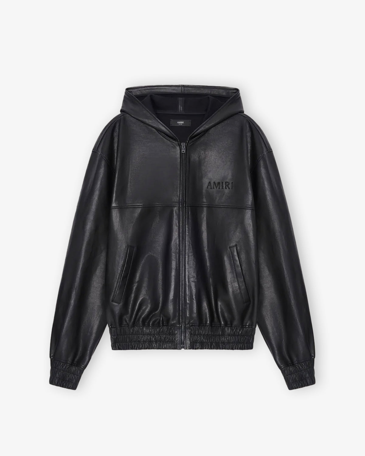 AMIRI SUDADERA DE PIEL CON CREMALLERA NEGRA