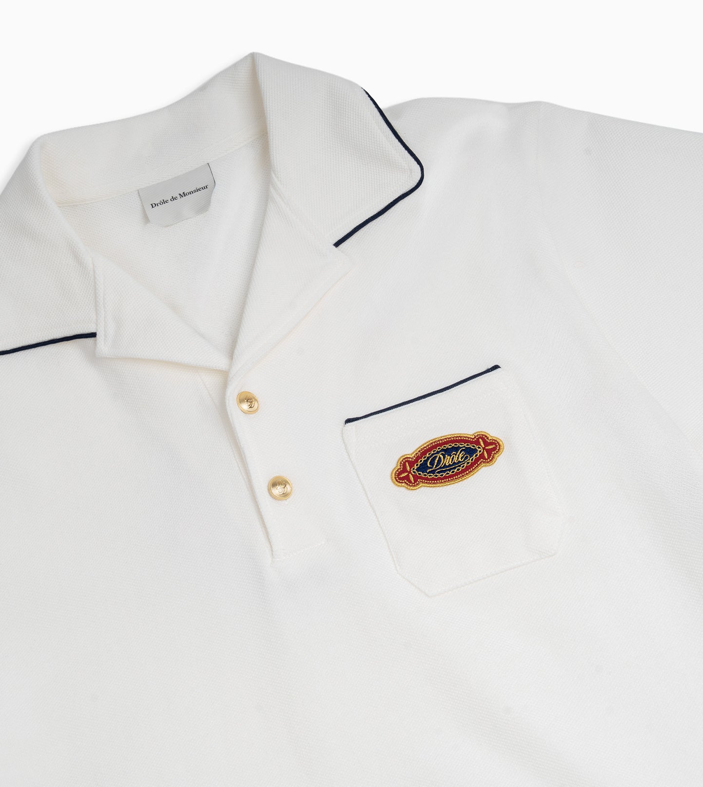 Polo de parches Drôle de Monsieur blanco