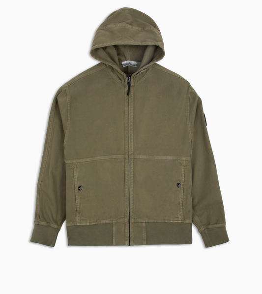 STONE ISLAND Hoodie Panama Cotton Military