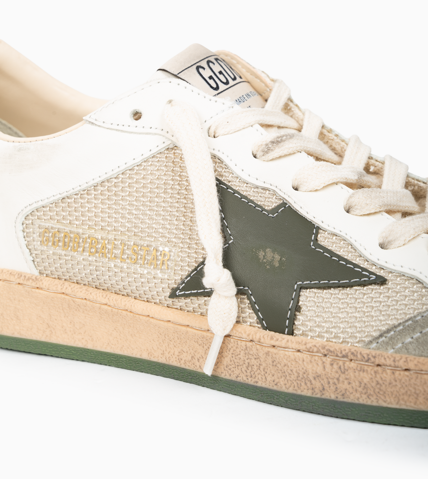 GOLDEN GOOSE BALLSTAR Net and Leather Upper Suede Toe Leather Star
