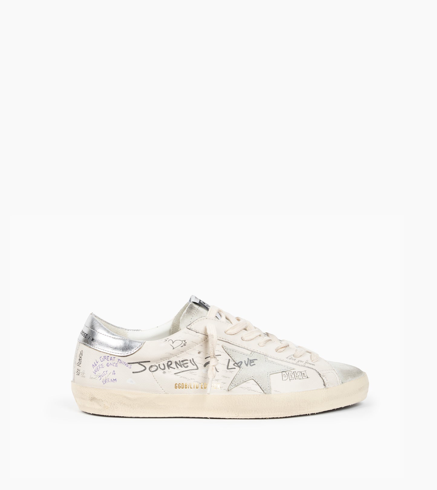 GOLDEN GOOSE Superstar Sneaker Suede Star White Silver Ice