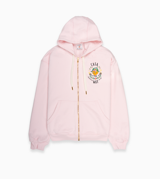 CASABLANCA Zip Up Hoodie Pale Pink
