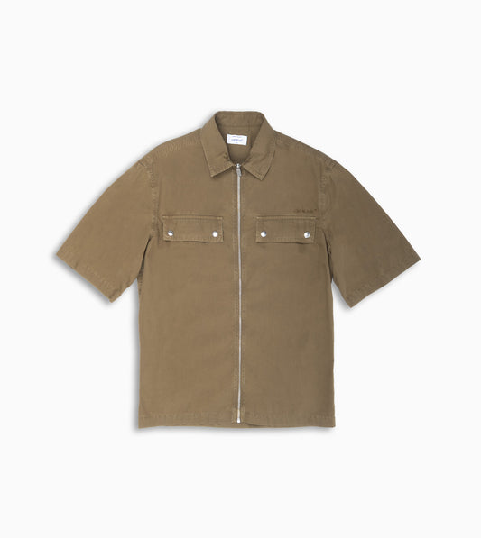 OFF-WHITE Arrow GD Zip Bowling Shirt Beech
