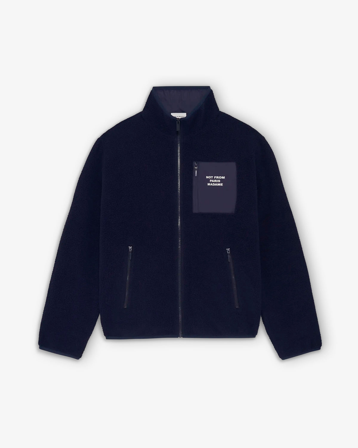 DRÔLE DE MONSIEUR Slogan Zipped Sherpa Jacket
