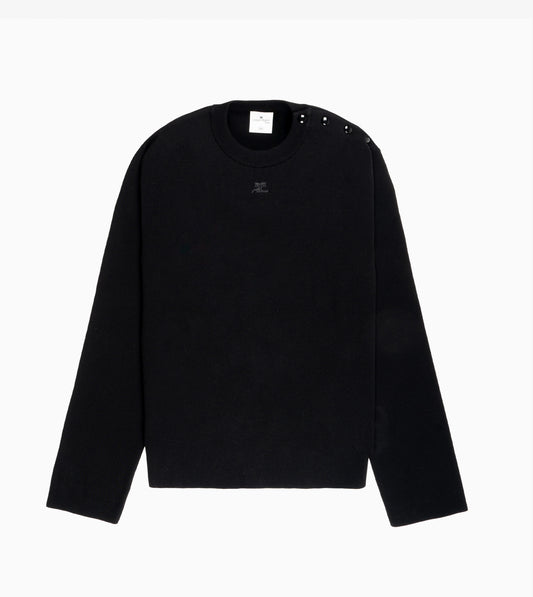 COURRÈGES Shoulder Snaps Sweater Black