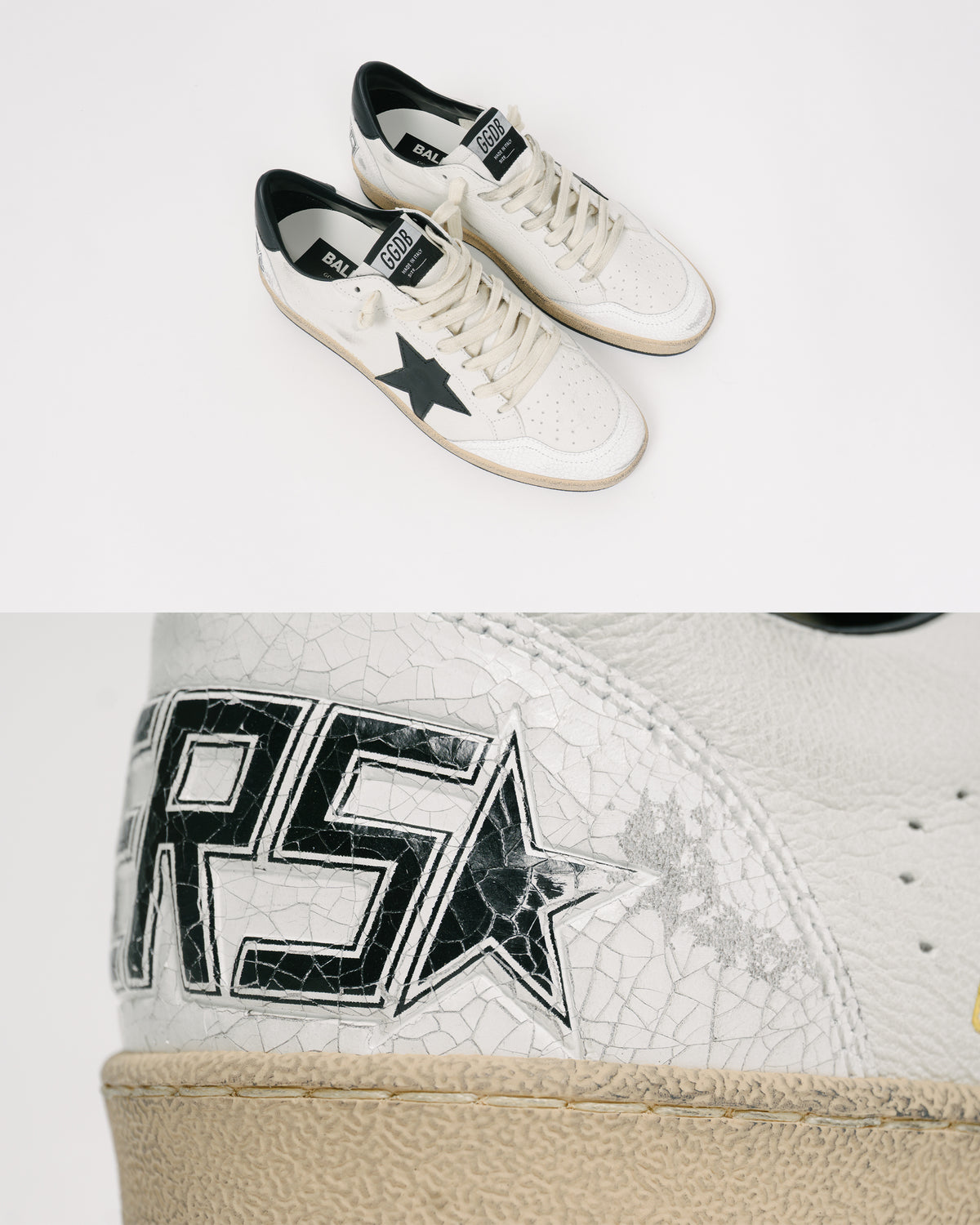 GOLDEN GOOSE Ballstar Nappa Leather Star White Black