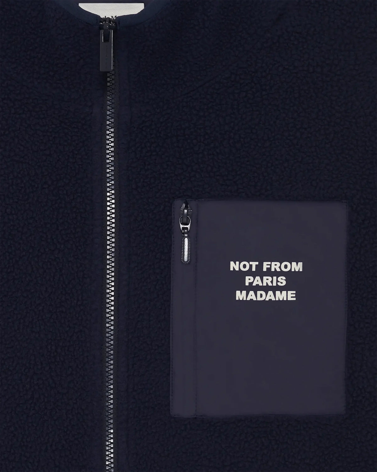 DRÔLE DE MONSIEUR Slogan Zipped Sherpa Jacket