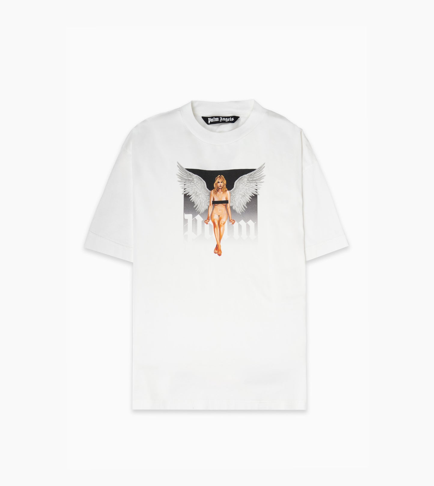 PALM ANGELS Crystal Pin Up Tee Off White