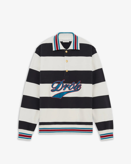DRÔLE DE MONSIEUR Embroidered Stripes Polo