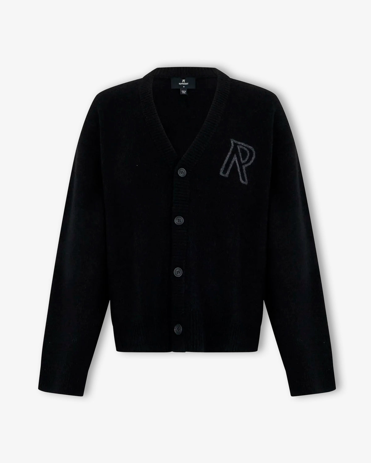 REPRESENT Logo Cardigan Black