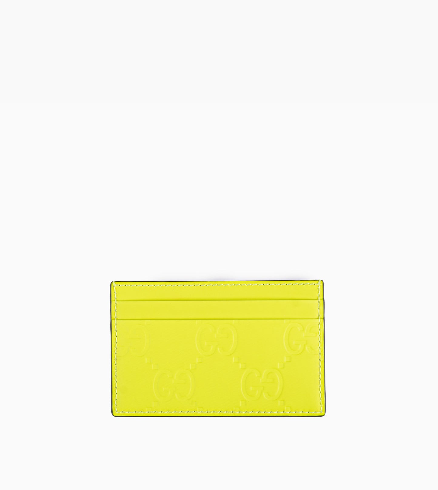 GUCCI Rubberized GG Card Holder in fluor