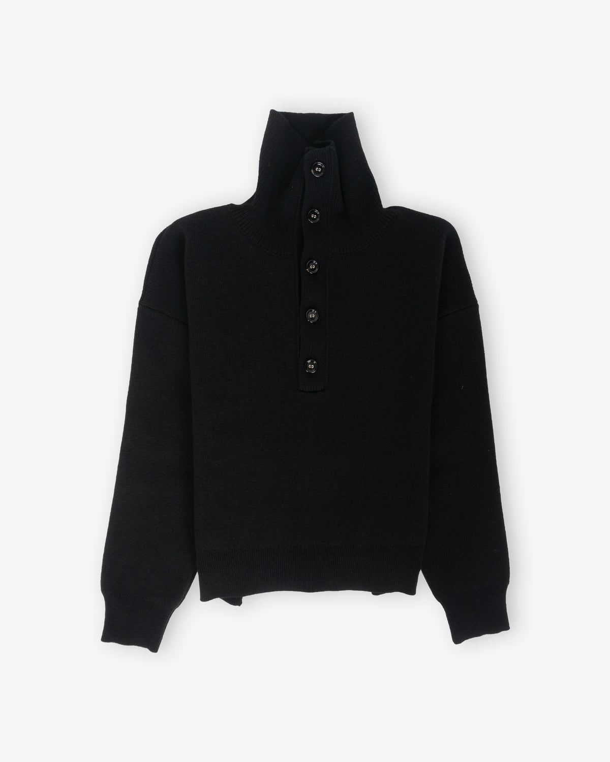 AMI PARIS High Buttoned Collar Sweater