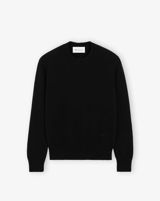 AMI PARIS Crewneck Sweater with Tonal ADC Noir
