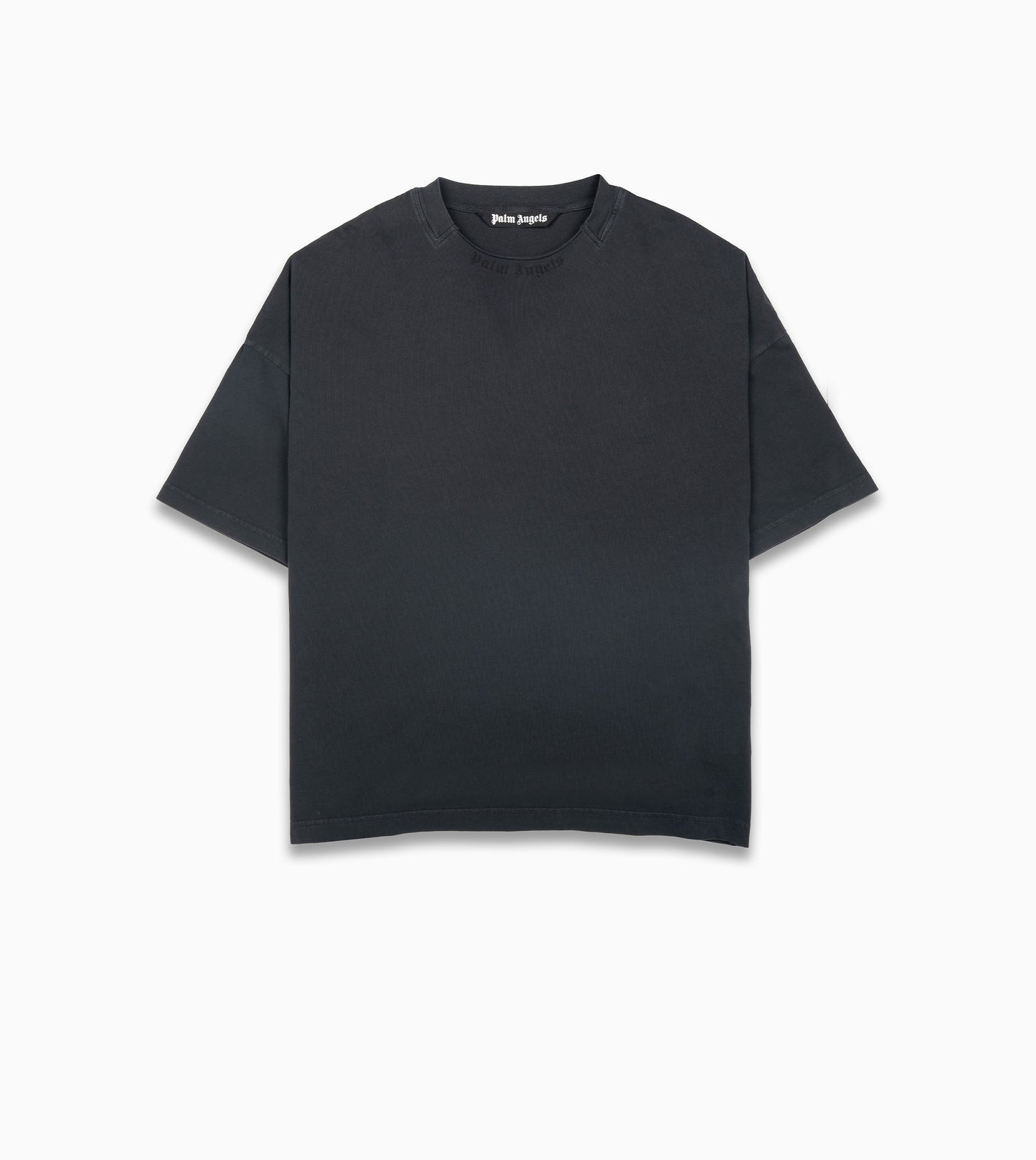 PALM ANGELS Curved Logo Loose Collar tee Vintage Black