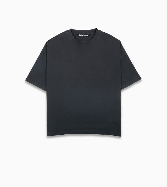 PALM ANGELS Curved Logo Loose Collar tee Vintage Black