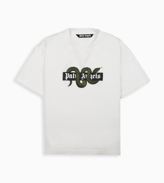 PALM ANGELS Snake Box Logo Tee White