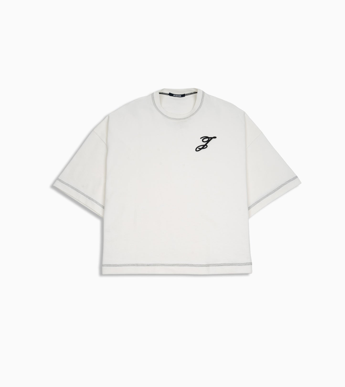 JACQUEMUS Le Tshirt Letro Blanco roto