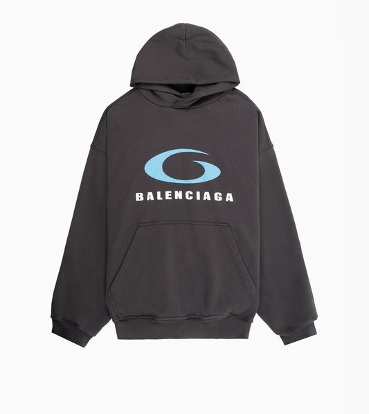 BALENCIAGA Loop Sports Icon Print Hoodie Black