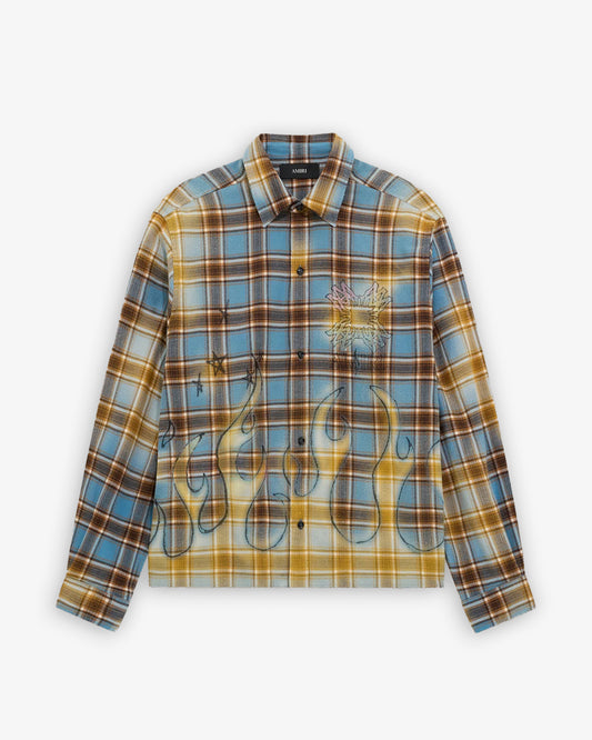 AMIRI MA Quad Flames Flannel LS Shirt