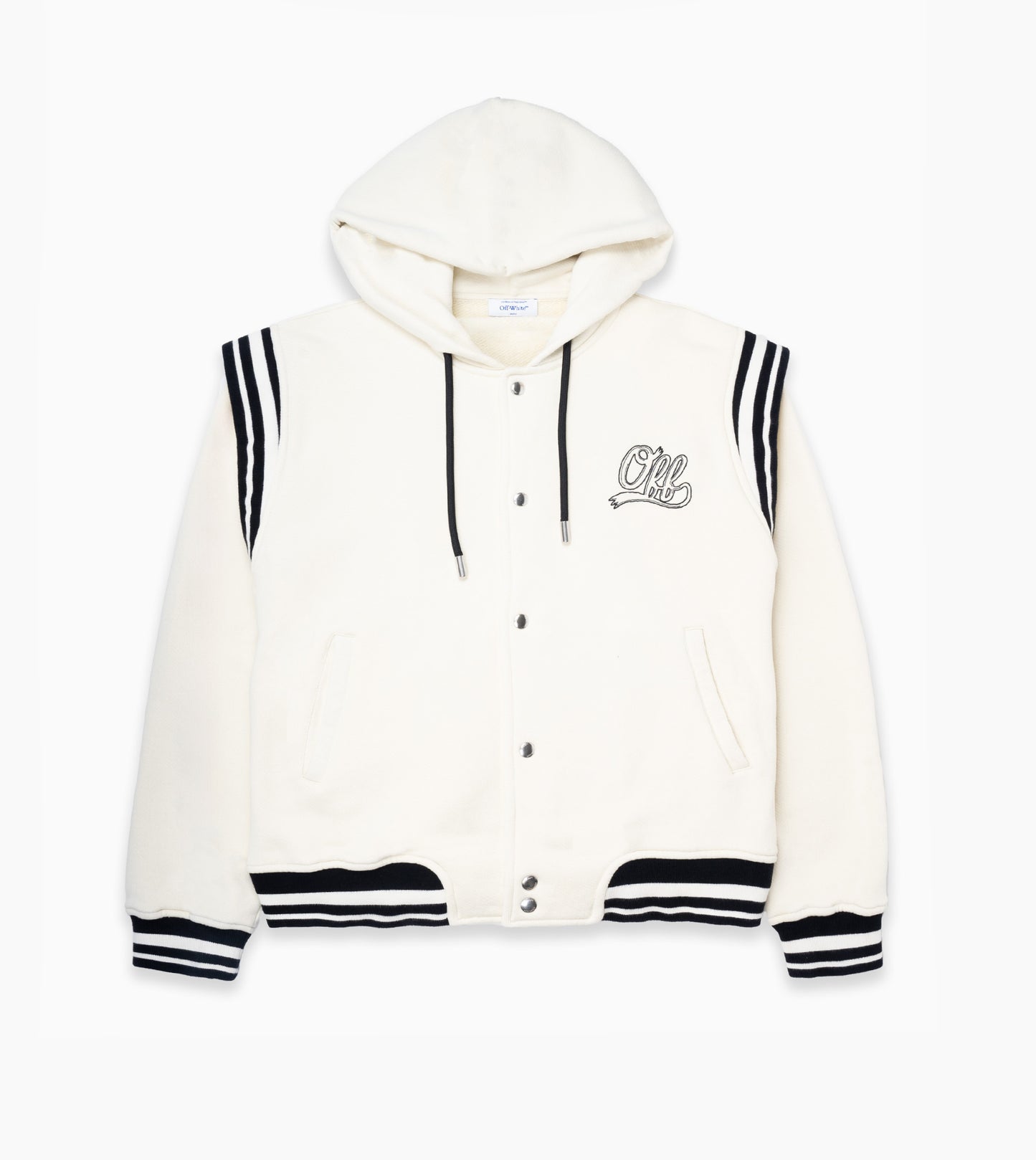 OFF-WHITE Fleece Varsity Hoddie White