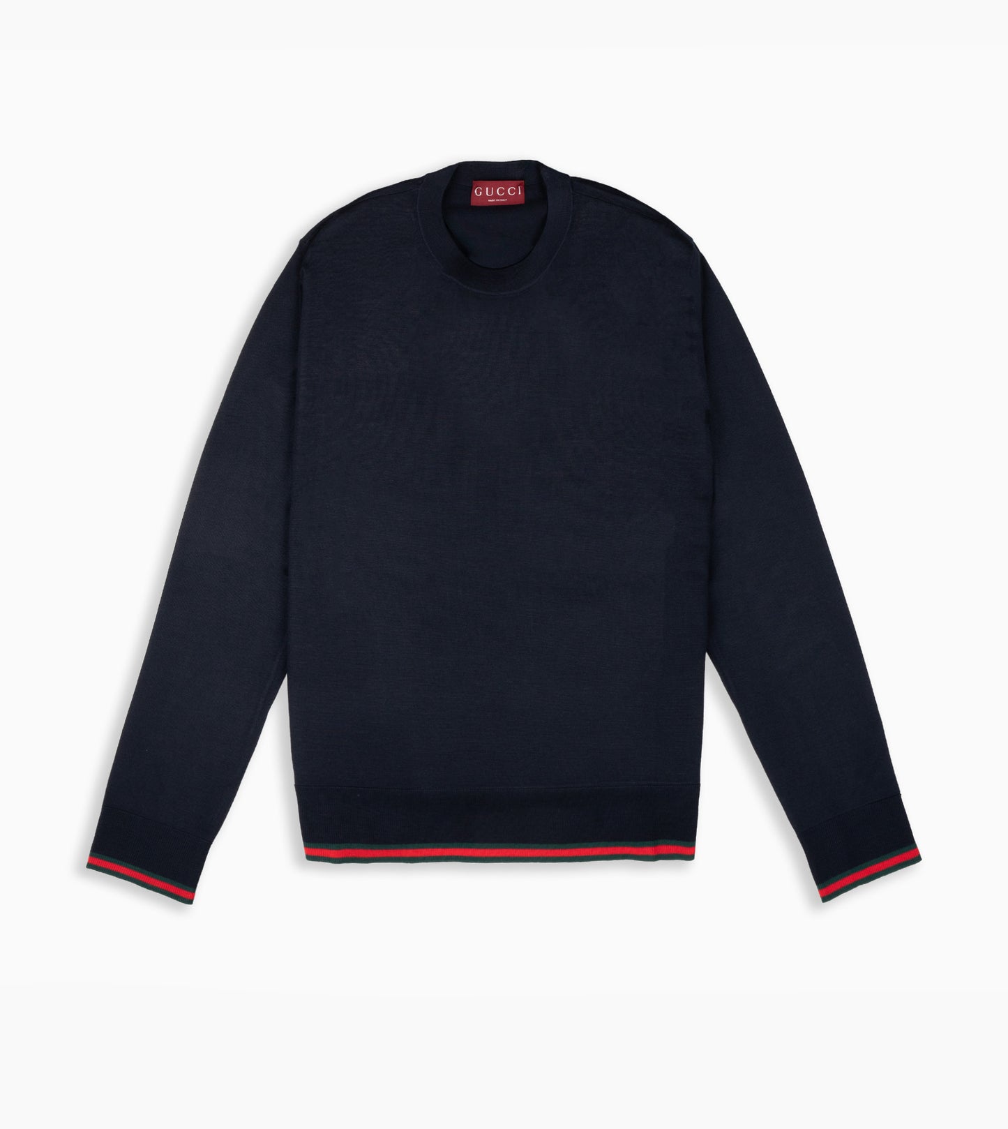 GUCCI Wool Knit Sweater with Web Pattern