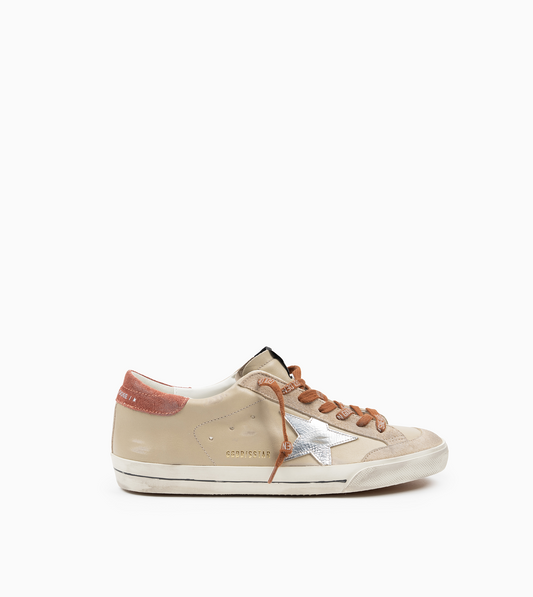 GOLDEN GOOSE Super Star Leather Upper and Tongue Suede Beige Silver