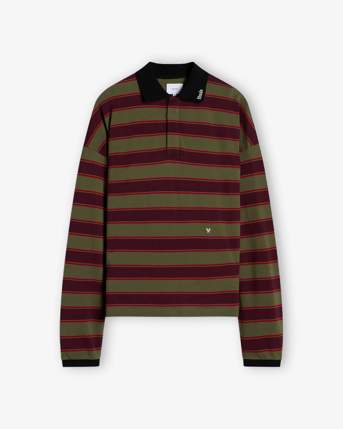 RHUDE FONTAINE STRIPED LS POLO