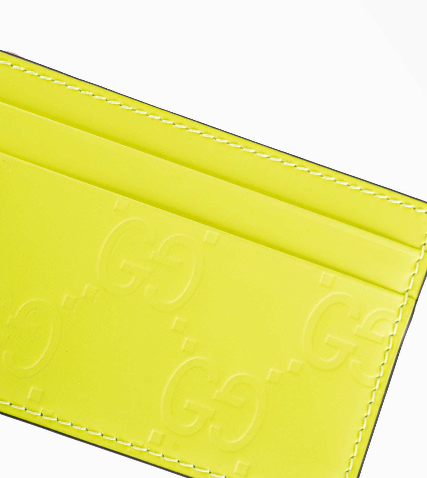 GUCCI Rubberized GG Card Holder in fluor