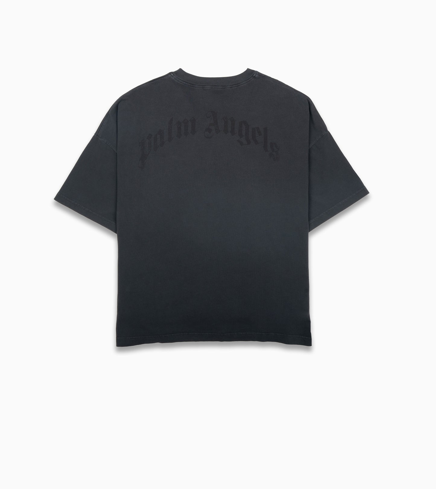 PALM ANGELS Curved Logo Loose Collar tee Vintage Black