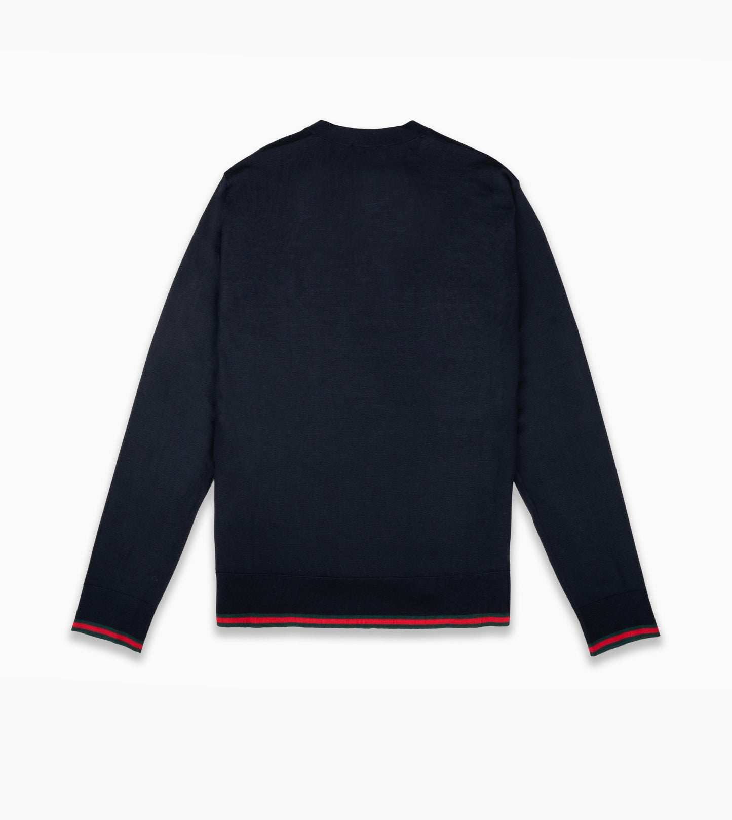 GUCCI Wool Knit Sweater with Web Pattern
