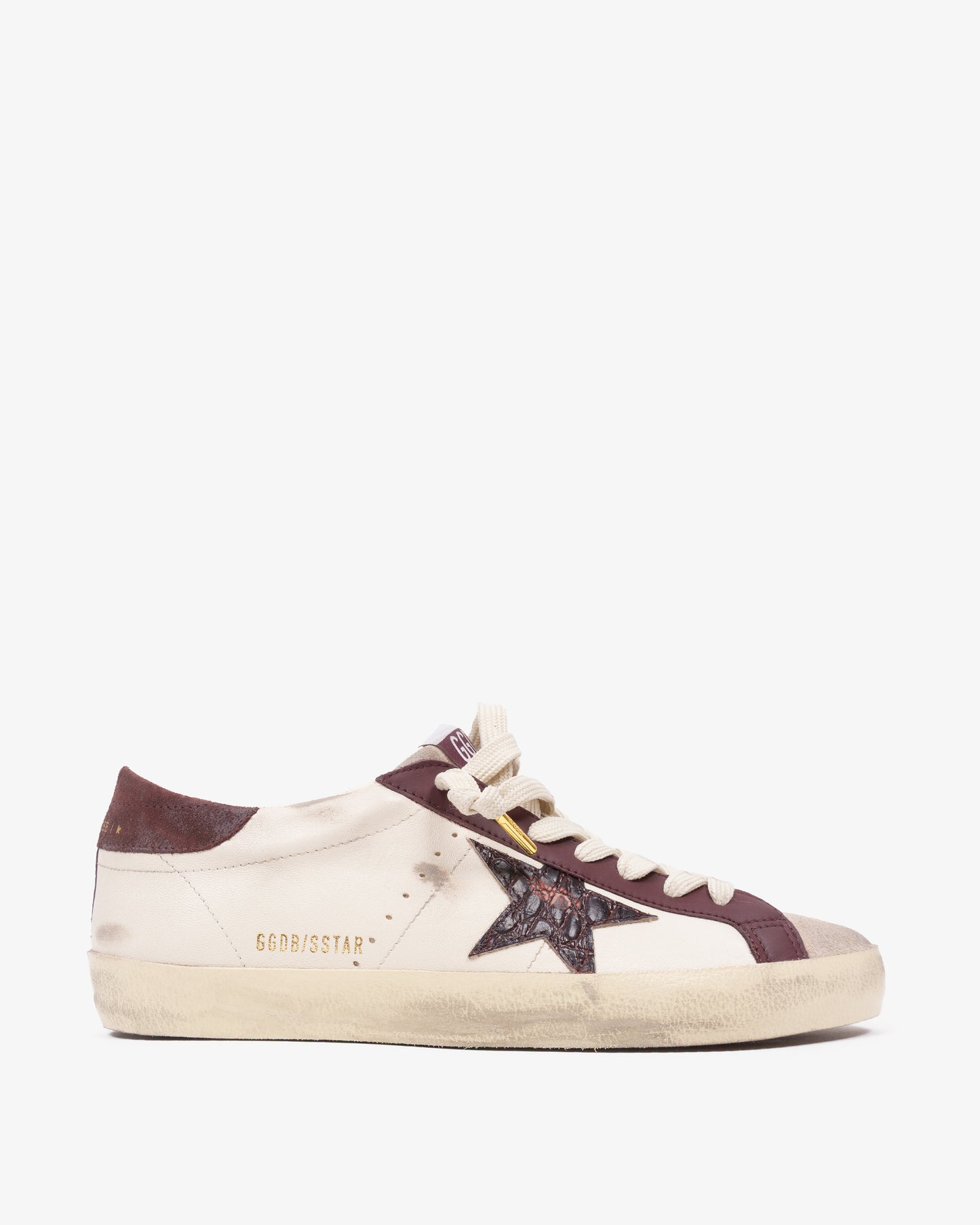 GOLDEN GOOSE SUPER STAR Suede Butter Beige Burgundy