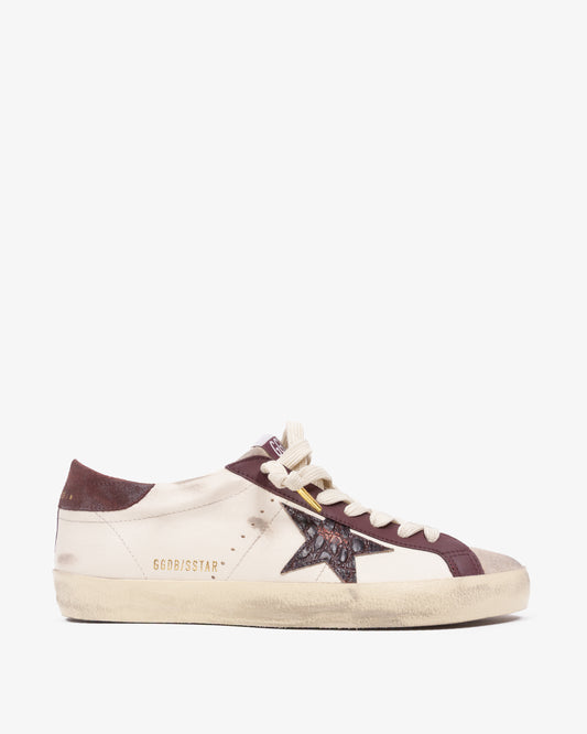 GOLDEN GOOSE SUPER STAR Suede Butter Beige Burgundy